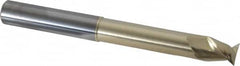 Accupro - 5/8", 3/4" LOC, 5/8" Shank Diam, 6" OAL, 2 Flute, Solid Carbide Square End Mill - Single End, ZrN Finish, Spiral Flute, 45° Helix, Centercutting, Right Hand Cut, Right Hand Flute - Benchmark Tooling