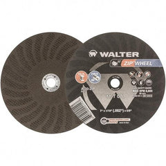 WALTER Surface Technologies - 7" 30 Grit Aluminum Oxide Cutoff Wheel - 1/16" Thick, 5/8" Arbor, 8,600 Max RPM, Use with Circular Saws - Benchmark Tooling