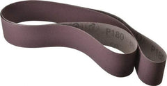 3M - 2" Wide x 60" OAL, 180 Grit, Aluminum Oxide Abrasive Belt - Aluminum Oxide, Very Fine, Coated, X Weighted Cloth Backing, Series 341D - Benchmark Tooling