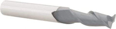Accupro - 9/32", 3/4" LOC, 5/16" Shank Diam, 2-1/2" OAL, 2 Flute, Solid Carbide Square End Mill - Single End, AlTiN Finish, Spiral Flute, 40° Helix, Centercutting, Right Hand Cut, Right Hand Flute - Benchmark Tooling