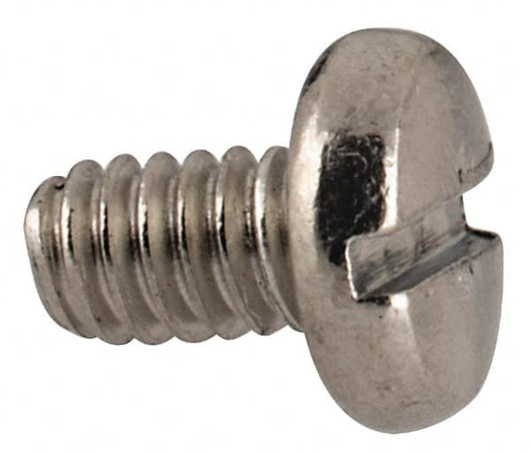 Value Collection - M2x0.40 Metric Coarse, 3mm Length Under Head Slotted Drive Machine Screw - Pan Head, Grade 18-8 & A2 Stainless Steel, Uncoated, Without Washer - Benchmark Tooling