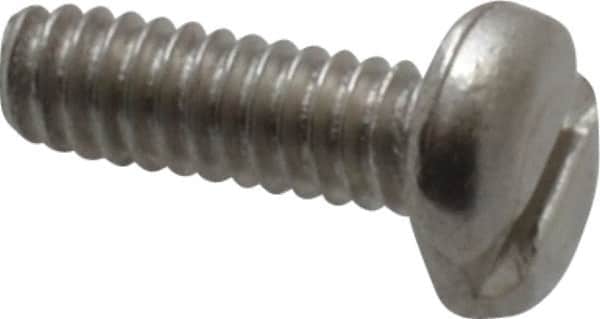 Value Collection - M2x0.40 Metric Coarse, 6mm Length Under Head Slotted Drive Machine Screw - Pan Head, Grade 18-8 & A2 Stainless Steel, Uncoated, Without Washer - Benchmark Tooling