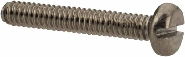 Value Collection - M2x0.40 Metric Coarse, 12mm Length Under Head Slotted Drive Machine Screw - Pan Head, Grade 18-8 & A2 Stainless Steel, Uncoated, Without Washer - Benchmark Tooling