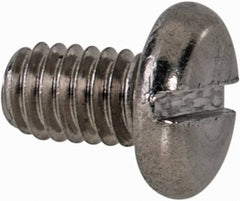 Value Collection - M2.5x0.45 Metric Coarse, 4mm Length Under Head Slotted Drive Machine Screw - Pan Head, Grade 18-8 & A2 Stainless Steel, Uncoated, Without Washer - Benchmark Tooling