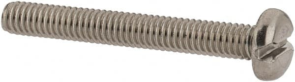 Value Collection - M2.5x0.45 Metric Coarse, 20mm Length Under Head Slotted Drive Machine Screw - Pan Head, Grade 18-8 & A2 Stainless Steel, Uncoated, Without Washer - Benchmark Tooling