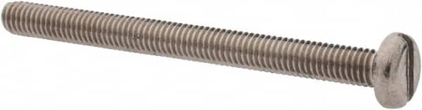 Value Collection - M3x0.50 Metric Coarse, 35mm Length Under Head Slotted Drive Machine Screw - Pan Head, Grade 18-8 & A2 Stainless Steel, Uncoated, Without Washer - Benchmark Tooling