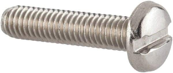 Value Collection - M3.5x0.60 Metric Coarse, 16mm Length Under Head Slotted Drive Machine Screw - Pan Head, Grade 18-8 & A2 Stainless Steel, Uncoated, Without Washer - Benchmark Tooling