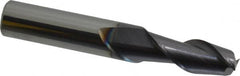 Accupro - 13/32", 1" LOC, 7/16" Shank Diam, 2-3/4" OAL, 2 Flute, Solid Carbide Square End Mill - Single End, AlTiN Finish, Spiral Flute, 40° Helix, Centercutting, Right Hand Cut, Right Hand Flute - Benchmark Tooling