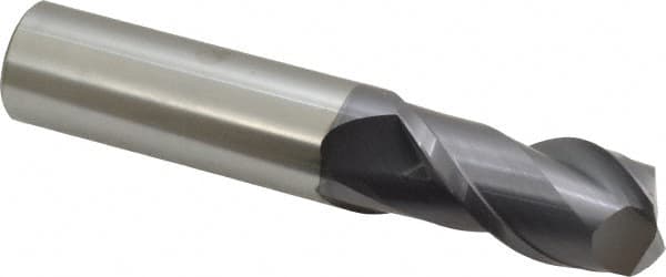 Accupro - 3/4", 1-1/2" LOC, 3/4" Shank Diam, 4" OAL, 2 Flute, Solid Carbide Square End Mill - Single End, AlTiN Finish, Spiral Flute, 40° Helix, Centercutting, Right Hand Cut, Right Hand Flute - Benchmark Tooling