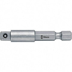 Wera - Socket Adapters & Universal Joints Type: Square-Drive to Hex Bit Adapter Male Size: 1/4 - Benchmark Tooling