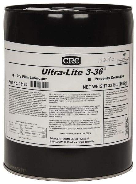 CRC - 5 Gal Pail Dry Film Lubricant - Amber, -40°F to 300°F, Food Grade - Benchmark Tooling