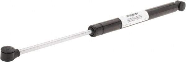 Made in USA - 0.32" Rod Diam, 0.87" Tube Diam, 100 Lb Capacity, Hydraulic Dampers - Compression, 17.01" Extended Length, 6" Stroke Length, Plastic Ball Socket, Chrome-Plated Piston - Benchmark Tooling