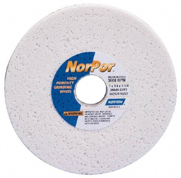 Norton - 14" Diam x 5" Hole x 2" Thick, H Hardness, 46 Grit Surface Grinding Wheel - Aluminum Oxide, Type 5, Coarse Grade, 2,320 Max RPM, Vitrified Bond, One-Side Recess - Benchmark Tooling