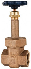 NIBCO - 2" Pipe, Class 300, Threaded Bronze Alloy Solid Wedge Stem Gate Valve with Stainless Steel Trim - 600 WOG, 300 WSP, Union Bonnet - Benchmark Tooling