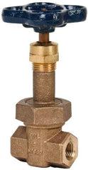 NIBCO - 1/4" Pipe, Class 300, Threaded Bronze Alloy Solid Wedge Rising Stem Gate Valve - 600 WOG, 300 WSP, Union Bonnet - Benchmark Tooling