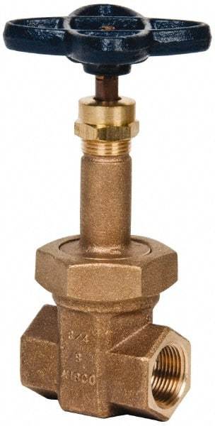 NIBCO - 3/4" Pipe, Class 300, Threaded Bronze Alloy Solid Wedge Rising Stem Gate Valve - 600 WOG, 300 WSP, Union Bonnet - Benchmark Tooling