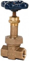NIBCO - 3/8" Pipe, Class 300, Threaded Bronze Alloy Solid Wedge Rising Stem Gate Valve - 600 WOG, 300 WSP, Union Bonnet - Benchmark Tooling