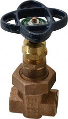 NIBCO - 1/4" Pipe, Class 300, Threaded Bronze Alloy Solid Wedge Stem Gate Valve - 600 WOG, 300 WSP, Union Bonnet - Benchmark Tooling