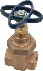 NIBCO - 3/4" Pipe, Class 300, Threaded Bronze Alloy Solid Wedge Stem Gate Valve - 600 WOG, 300 WSP, Union Bonnet - Benchmark Tooling