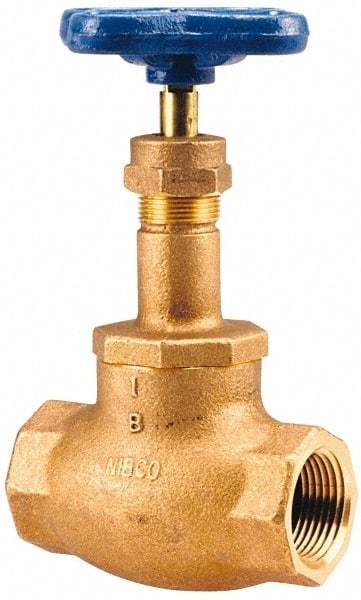 NIBCO - 2-1/2" Pipe, Threaded Ends, Bronze Integral Globe Valve - Bronze Disc, Screw-In Bonnet, 200 psi WOG, 125 psi WSP, Class 125 - Benchmark Tooling