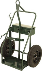 Harper Trucks - 800 Lb Capacity 60" OAH Cylinder Truck - Swept Back, Continuous Handle, Steel, Pneumatic Wheels - Benchmark Tooling