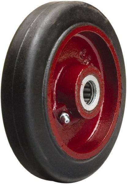 Hamilton - 6 Inch Diameter x 1-1/2 Inch Wide, Rubber on Cast Iron Caster Wheel - 280 Lb. Capacity, 1-3/4 Inch Hub Length, 5/8 Inch Axle Diameter, Straight Roller Bearing - Benchmark Tooling