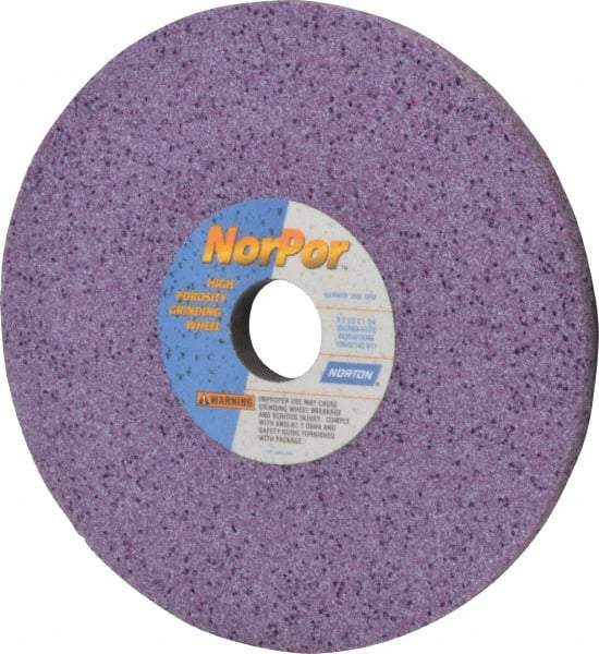 Norton - 8" Diam x 1-1/4" Hole x 1/2" Thick, H Hardness, 60 Grit Surface Grinding Wheel - Ceramic, Type 1, Medium Grade, 3,600 Max RPM, Vitrified Bond, No Recess - Benchmark Tooling