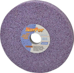 Norton - 8" Diam x 1-1/4" Hole x 1" Thick, H Hardness, 46 Grit Surface Grinding Wheel - Ceramic, Type 5, Coarse Grade, 3,600 Max RPM, Vitrified Bond, One-Side Recess - Benchmark Tooling