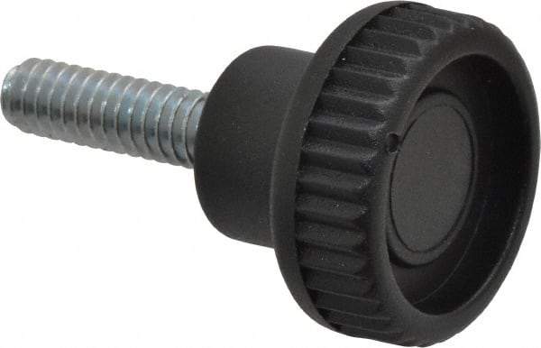 Gibraltar - 1/4-20 Knurled Shoulder Steel Thumb Screw - 1.42" OAL, 0.37" Head Height, Zinc-Plated Finish - Benchmark Tooling