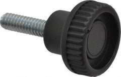 Gibraltar - 1/4-20 Knurled Shoulder Steel Thumb Screw - 1.42" OAL, 0.37" Head Height, Zinc-Plated Finish - Benchmark Tooling