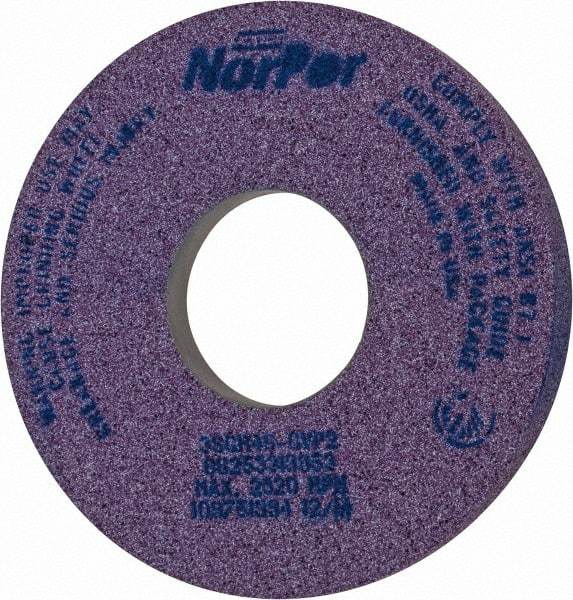 Norton - 14" Diam x 5" Hole x 1-1/2" Thick, G Hardness, 46 Grit Surface Grinding Wheel - Ceramic, Type 5, Coarse Grade, 2,320 Max RPM, Vitrified Bond, One-Side Recess - Benchmark Tooling
