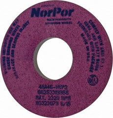 Norton - 14" Diam x 5" Hole x 1-1/2" Thick, H Hardness, 46 Grit Surface Grinding Wheel - Aluminum Oxide, Type 5, Coarse Grade, 2,320 Max RPM, Vitrified Bond, One-Side Recess - Benchmark Tooling