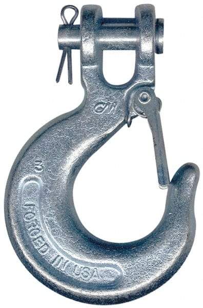 CM - 7/16 Inch Chain Diameter, Grade 43 Clevis Hook - 7,200 Lbs. Load Capacity, 0.58 Inch Inside Diameter, 1/2 Inch Pin Diameter, 1.02 Inch Hook Throat, 5.56 Inch Overall Length, 3.91 Inch Hook Width - Benchmark Tooling