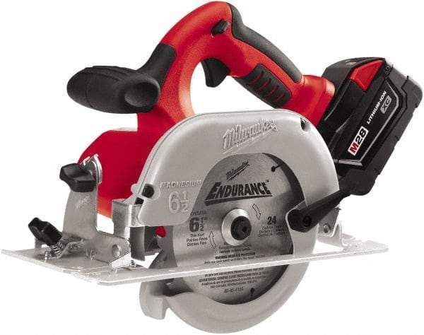 Milwaukee Tool - 28 Volt, 6-1/2" Blade, Cordless Circular Saw - 4,200 RPM, 2 Lithium-Ion Batteries Included - Benchmark Tooling