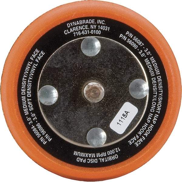 Dynabrade - 3" Diam Disc Backing Nonvacuum Replacement Pad - Medium Density, 13,000 RPM - Benchmark Tooling