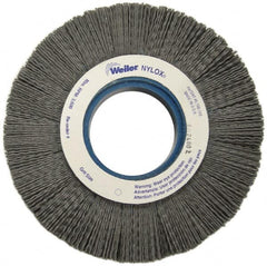 Weiler - 6" OD, 2" Arbor Hole, Crimped Nylon Wheel Brush - 1" Face Width, 1-1/4" Trim Length, 0.06" Filament Diam, 3,600 RPM - Benchmark Tooling