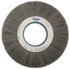 Weiler - 10" OD, 2" Arbor Hole, Crimped Nylon Wheel Brush - 1" Face Width, 3" Trim Length, 0.035" Filament Diam, 3,600 RPM - Benchmark Tooling