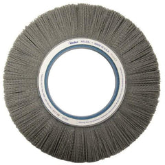 Weiler - 12" OD, Crimped Nylon Wheel Brush - 1-1/8" Face Width, 2-3/4" Trim Length, 0.04" Filament Diam, 1,800 RPM - Benchmark Tooling