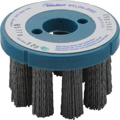 Weiler - 3" 120 Grit Silicon Carbide Crimped Disc Brush - Fine Grade, Plain Hole Connector, 1-1/2" Trim Length, 7/8" Arbor Hole - Benchmark Tooling