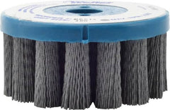 Weiler - 4" 180 Grit Silicon Carbide Crimped Disc Brush - Very Fine Grade, Plain Hole Connector, 1-1/2" Trim Length, 7/8" Arbor Hole - Benchmark Tooling