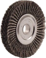 Weiler - 15" OD, 2" Arbor Hole, Knotted Steel Wheel Brush - 3/4" Face Width, 2" Trim Length, 0.016" Filament Diam, 5,000 RPM - Benchmark Tooling