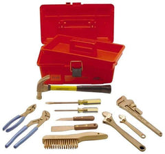 Ampco - 11 Piece Nonsparking Tool Set - Comes in Tool Box - Benchmark Tooling