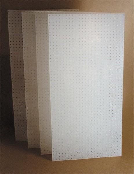 Triton - 48" Wide x 24" High Storage Peg Board - 4 Panels, Polypropylene, White - Benchmark Tooling