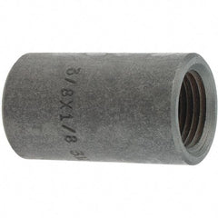 Made in USA - Size 3/8 x 1/8", Class 3,000, Forged Carbon Steel Black Pipe Reducing Coupling - 3,000 psi, Threaded End Connection - Benchmark Tooling