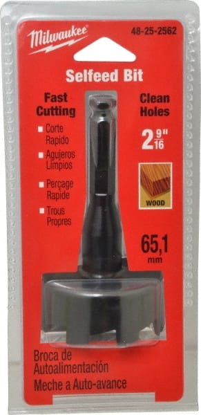 Milwaukee Tool - 2-9/16", 7/16" Hex Shank, Bright Finish, Cobalt Self Feed Drill Bit - Benchmark Tooling