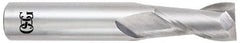 OSG - 1/2", 1" LOC, 1/2" Shank Diam, 3" OAL, 2 Flute, Solid Carbide Square End Mill - Single End, Uncoated, Spiral Flute, 30° Helix, Centercutting, Right Hand Cut, Right Hand Flute, Series 452 - Benchmark Tooling