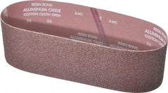 Norton - 4" Wide x 36" OAL, 36 Grit, Aluminum Oxide Abrasive Belt - Aluminum Oxide, Very Coarse, Coated, X Weighted Cloth Backing, Series R228 - Benchmark Tooling