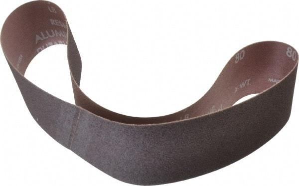 Norton - 2" Wide x 30" OAL, 80 Grit, Aluminum Oxide Abrasive Belt - Aluminum Oxide, Medium, Coated, Series R228 - Benchmark Tooling