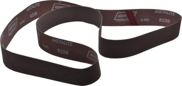 Norton - 2" Wide x 72" OAL, 240 Grit, Aluminum Oxide Abrasive Belt - Aluminum Oxide, Very Fine, Coated, Series R228 - Benchmark Tooling