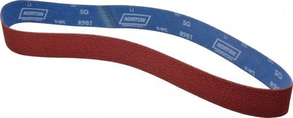 Norton - 2" Wide x 48" OAL, 50 Grit, Ceramic Abrasive Belt - Ceramic, Coarse, Coated, Y Weighted Cloth Backing, Series R981 - Benchmark Tooling